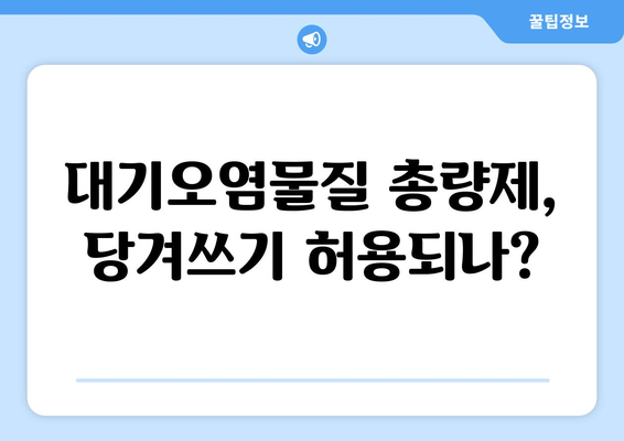 대기오염물질 총량 초과 사업장 